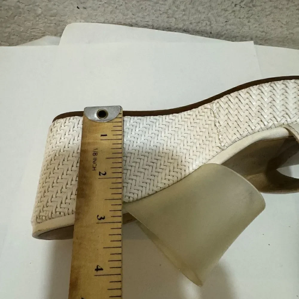 Lucky Brand Women's Brindia Wedge Sandal platform white/ clear sz 6